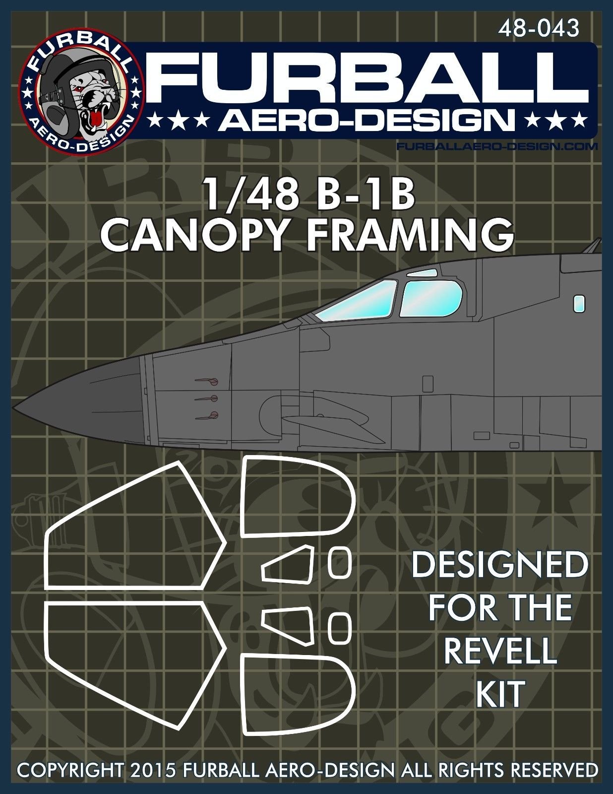 1/48 B-1B 枪骑兵战略轰炸机座舱罩框架贴纸(配利华)