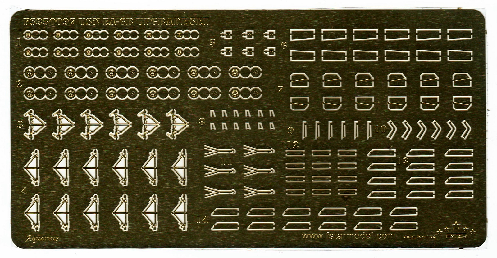1/350 现代美国海军 EA-6B 徘徊者舰载电子攻击机升级改造套件(配小号手, 可改6架)